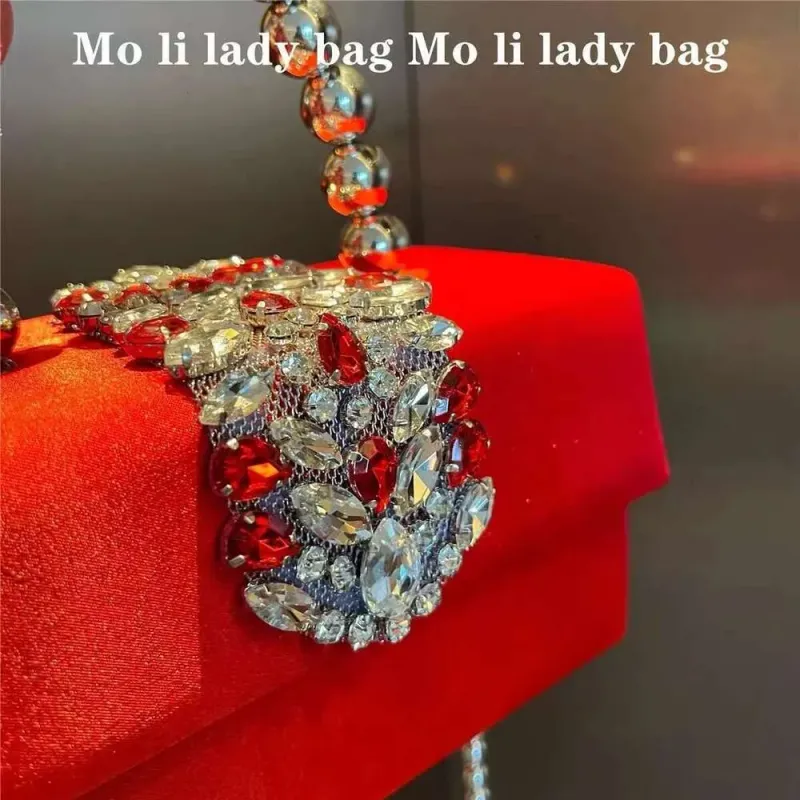 Borsa a mano da donna in raso, con cristalli quadrati e brillanti, con strass, da sera, per matrimonio, festa, pochette, borsa a tracolla_voghion.com