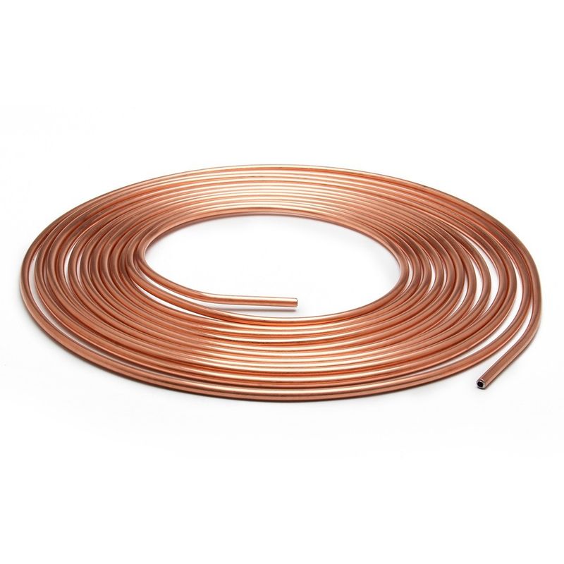 Kit di riparazione 25 piedi 7,62 m Bobina per auto con tappo a vite Tubo freno in rame nichelato 3/16" 1/4" OD Filo antiruggine Avvolgitubo_voghion.com