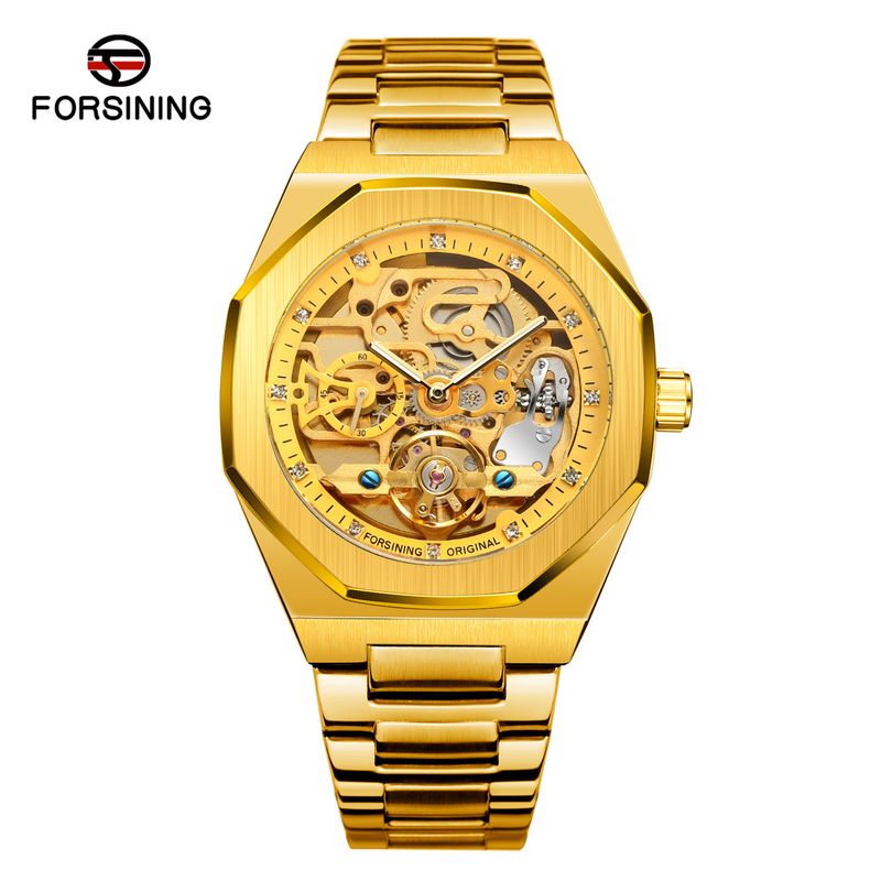 Men's Automatic Mechanical Watch With Luminous Hands, Three Subdials, And Day Display - Stainless Steel Band Six Pin Week Steel Belt Mechanical Watch_voghion.com