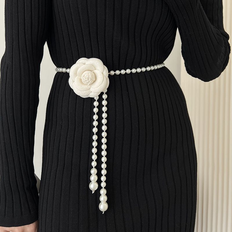 Kamelie Taille Kette Zubehör 2025 Neue Kleine Duftende Blume Perle Gürtel Dekorative Rock Pullover Modische Vielseitig_voghion.com