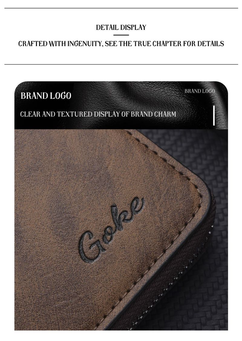 Cartera para hombre, estilo retro de alta gama, de PU, corta, con cierre para tarjetas de crédito y monedero._voghion.com