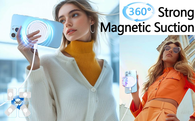 Mag-Safe 15W Fast Wireless Charger – LED Indicator, 2m USB-C Cable, Ultra-Thin For IPhone 16/15/14_voghion.com