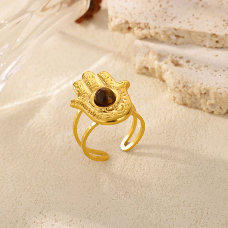 Anelli vintage etnici bohémien da spiaggia con palme di Fatima e occhi, gioielli portafortuna per uomini e donne, regali di compleanno, anniversario e San Valentino._voghion.com