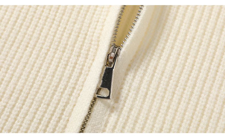 Men's Zip-Up Knit Sweater – Oversized High-Neck Pullover With Stretch Fabric (Machine Washable, Winter Casual Wear)_voghion.com