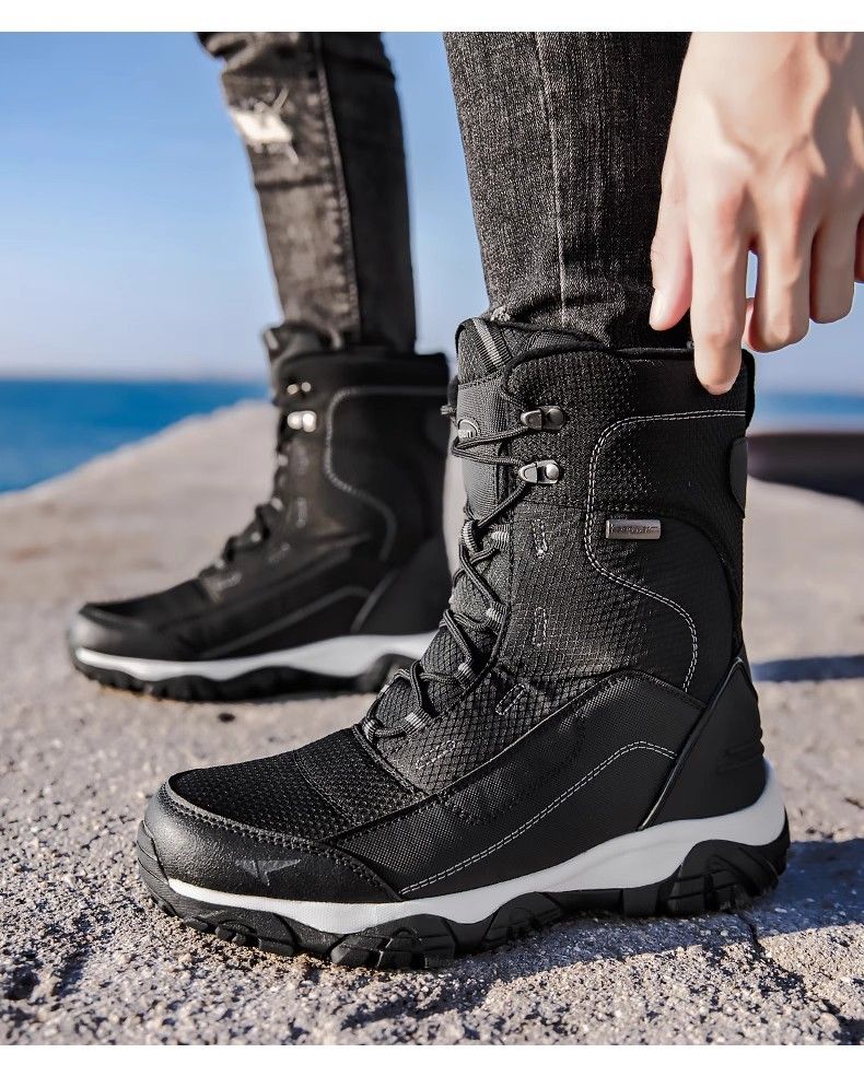 Fleece-Lined Thickened Warm Men's Snow Boots_voghion.com