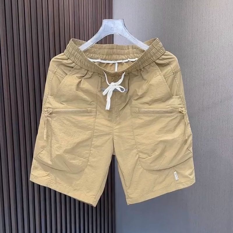 Premium Products Work Shorts Men's Summer Ice Silk Thin Sports And Leisure Straight Leg Mid Length Pants With Multiple Pockets Five Quarter Pants_voghion.com