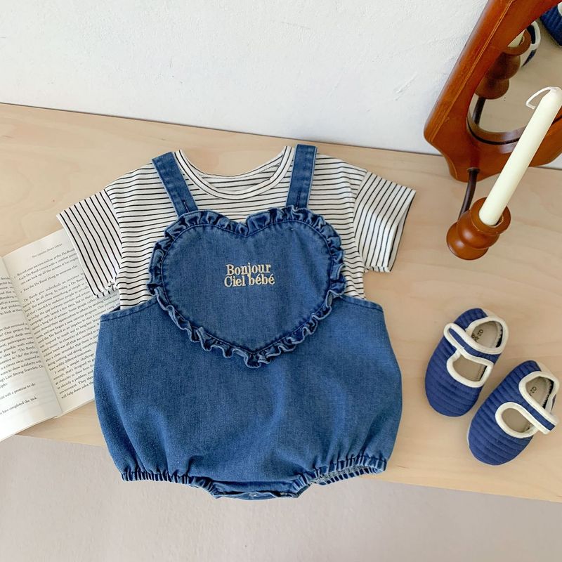 Korean style summer clothes, soft denim straps, buttocks, western-style baby and cute jumpsuit for outdoor wear_voghion.com