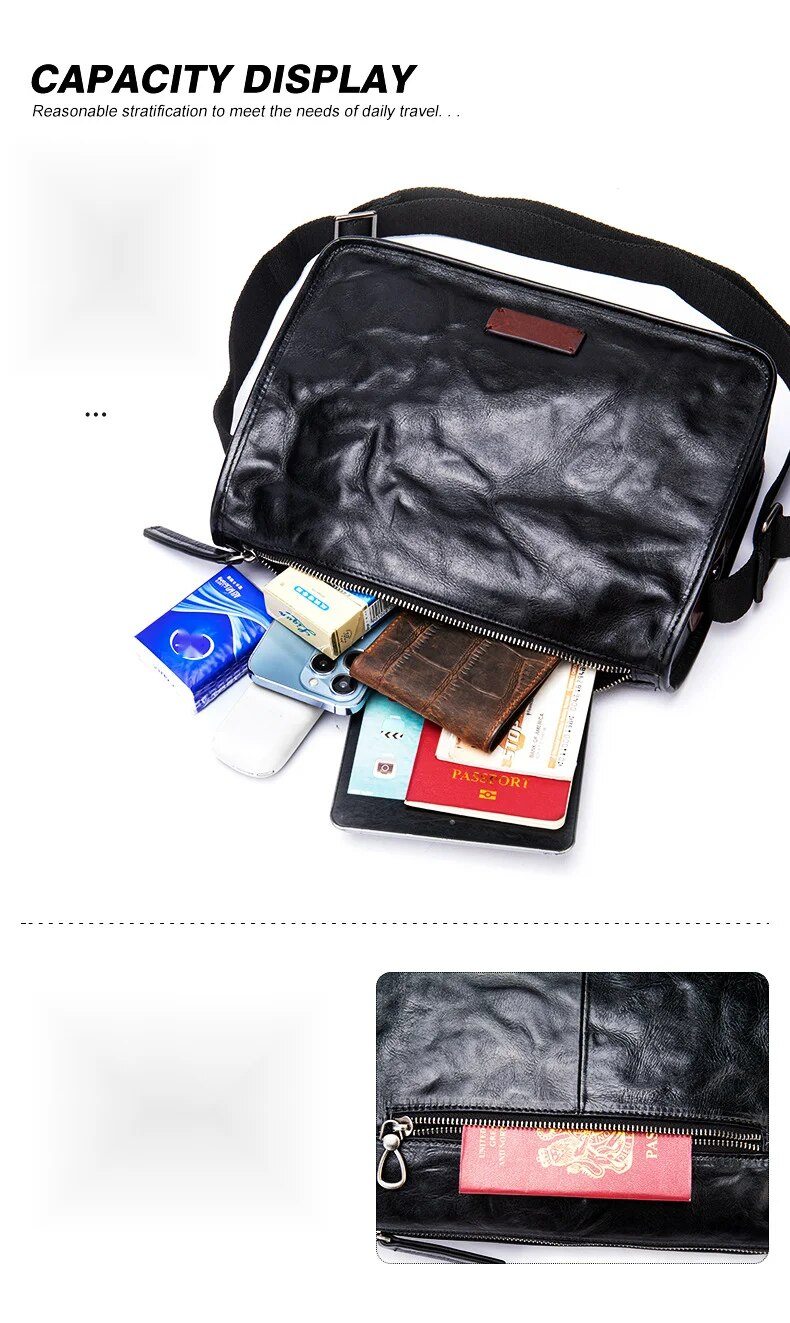 Malinte Head Große Kapazität Casual Fashion Crossbody Leder Hand Grab Muster Single Shoulder Herren Briefträgertasche_voghion.com