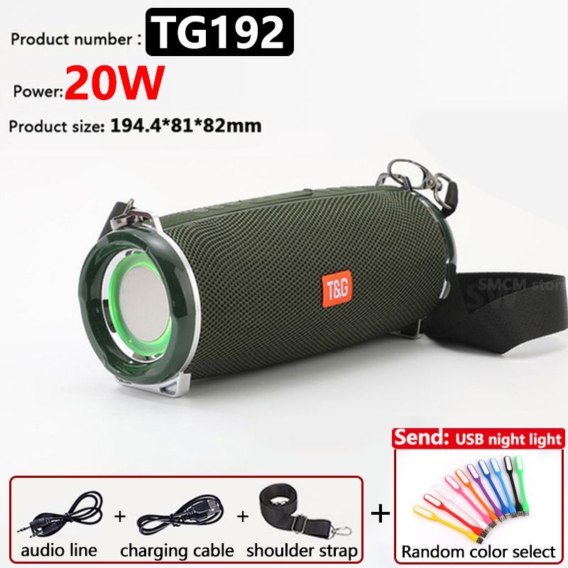 50W High Power TG187 Bluetooth Speaker Waterproof Portable Column For PC Computer Speakers Subwoofer Boom Box Music Center FM TF_voghion.com