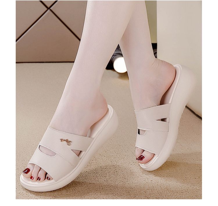 Scarpe, pantofole estive da mamma di mezza età, scarpe da spiaggia con fondo spesso_voghion.com