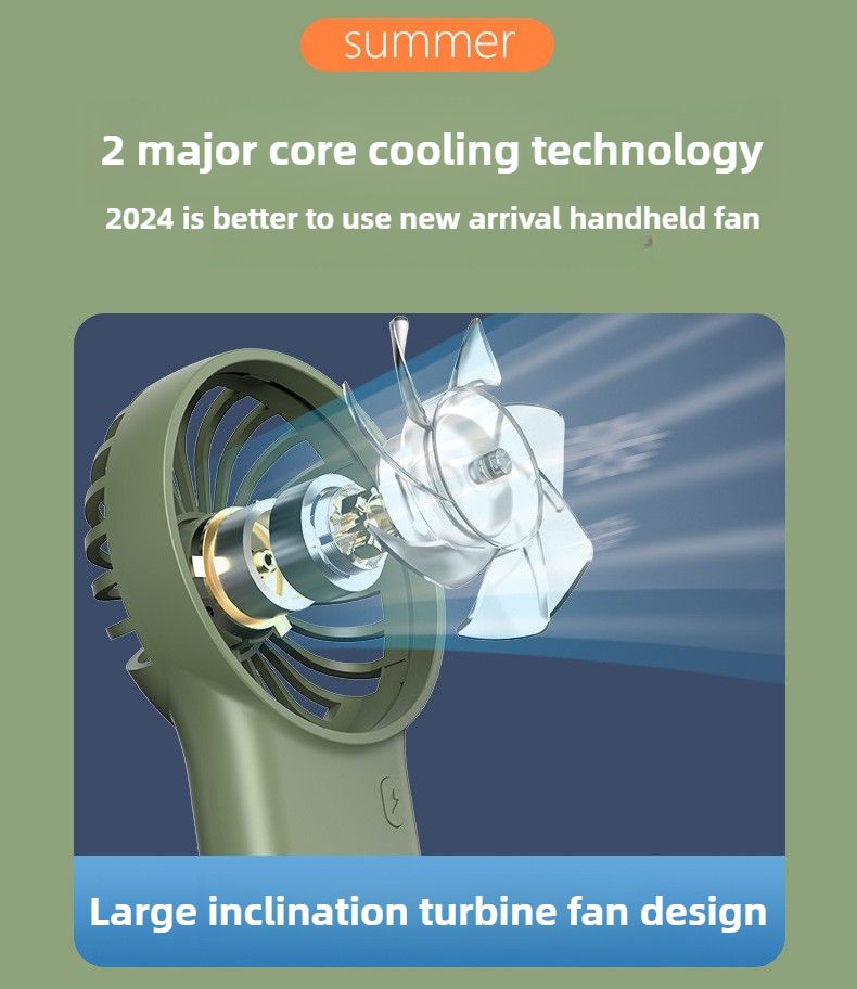 Faltbarer, über USB wiederaufladbarer Mini-Handventilator mit Cartoon-Design und Haken für Bergsteigen, Outdoor, Zuhause und Büro_voghion.com