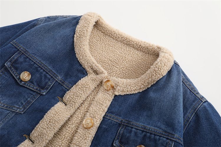 Winter Large Size New Lambswool Denim Jacket Women's Plus Velvet Thickened Cotton Cotton Cotton Coat Chest Jump 6_voghion.com