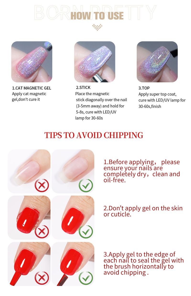 BORN PRETTY Gel Occhi di Gatto Arcobaleno Trasparente Ghiaccio - Smalto per Unghie Camaleonte Illuminante e Brillante con Glitter Olografico_voghion.com