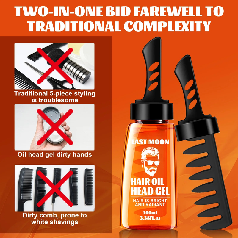 2 In 1 Wash With Wide Men Long Lasting Oil Hair Styling Cream Liquid Fluffy Comb 100Ml_voghion.com