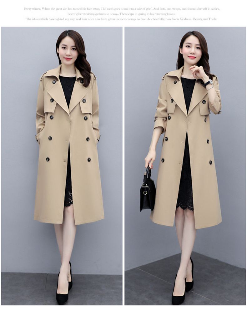 2024 Primavera Nuova Versione Elegante e alla Moda Semplice Dritto Tubolare Look Slim Lungo Giacca A Vento_voghion.com