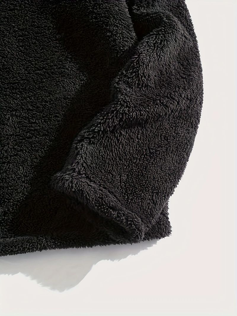 Felpa con cappuccio oversize unisex in pile - Pullover in morbido poliestere spazzolato con coulisse regolabile (S-XXL)_voghion.com