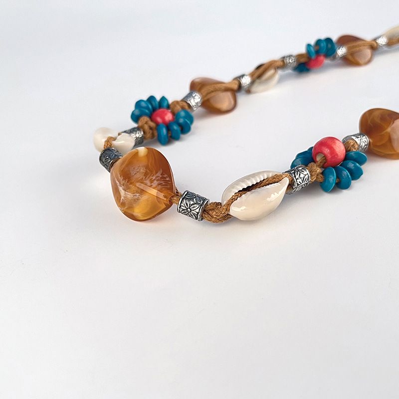 Koreaanse stijl decoratieve casual ketting mode veelzijdige wax touw geweven riem bohemian dames bloem taille accessoire_voghion.com