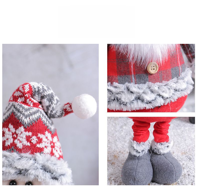 Juldekoration Jul utdragbar docka söt älgdocka jultomten hög hatt docka fönsterdekoration_voghion.com