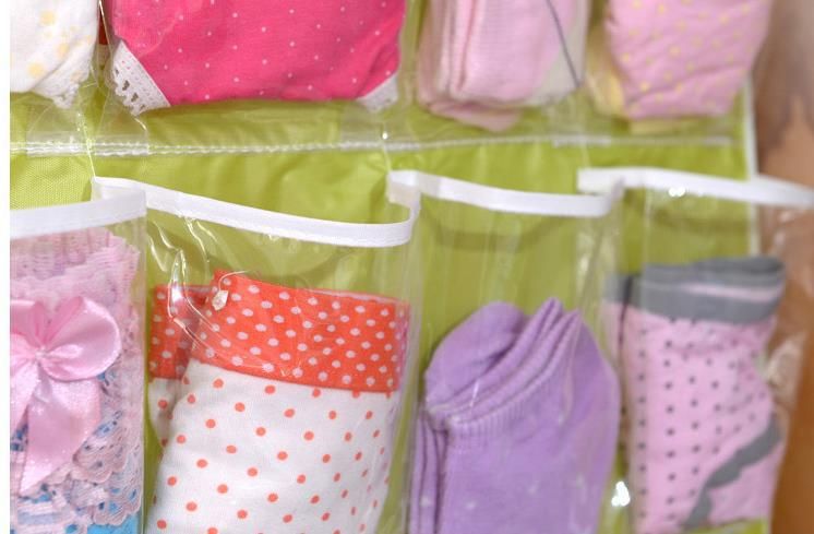 Hängende Lagerung Finishing Aufbewahrungstasche 16-Zellen Kleiderschrank Unterwäsche Socken Klassifizierung Aufbewahrungstasche Hängetasche Spot_voghion.com