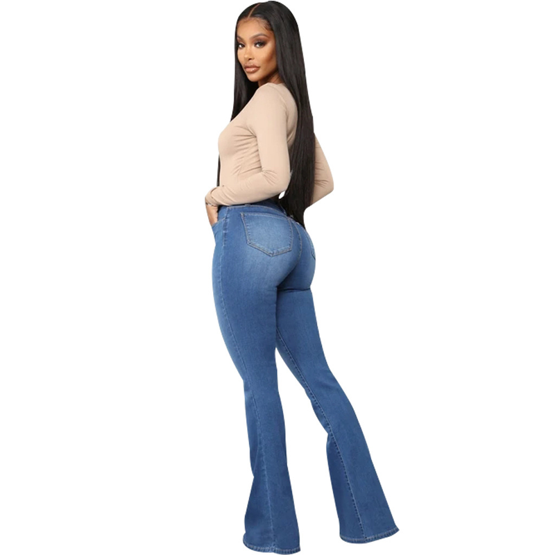 Damkläder Mode Hotsäljande Slim Fit Mångsidig Denim Stretch Bell Byxor Ny stil_voghion.com