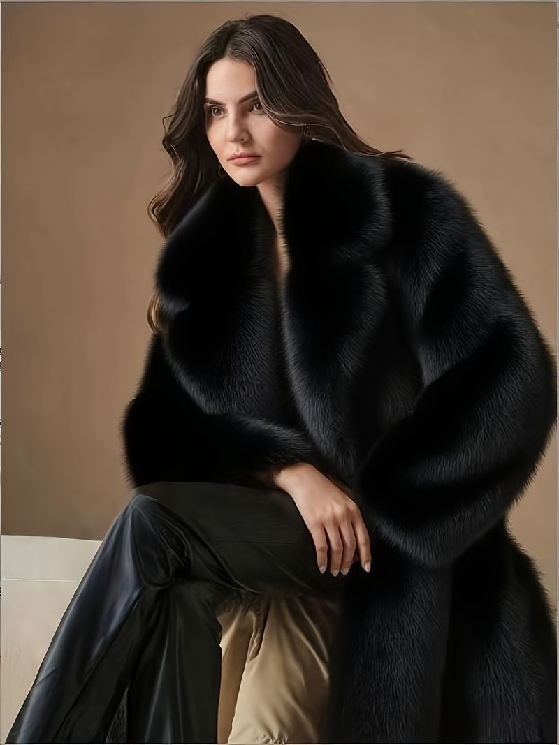 Taglia, giacca elegante invernale lunga e calda con colletto a trapezio e tasche, cappotto lungo e ampio, adatto per clima freddo e asciutto_voghion.com