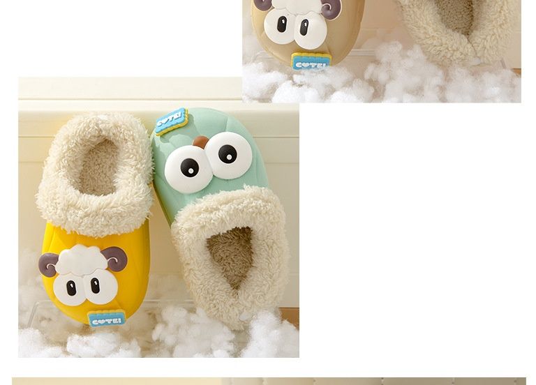 Bambini per l'inverno, calore per bambini, simpatico cartone animato con grandi occhi, agnello staccabile, anti-labbro, cotone genitore-figlio_voghion.com