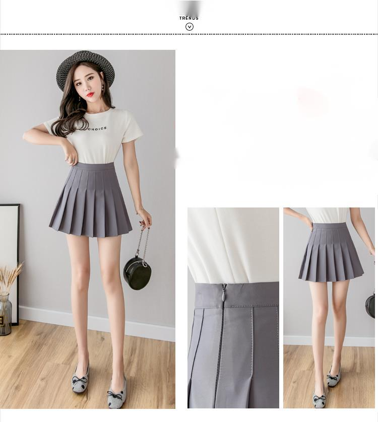 Gonna a vita alta 2024 Ulzzang Gonna a pieghe chic con pantaloni corti_voghion.com