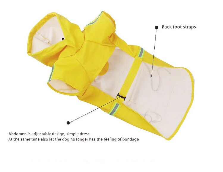 Hondenregenjas kleding huisdier grote hond puppy regenjas casual waterdichte jas kostuums geel plus size XXL regenjas voor grote honden_voghion.com