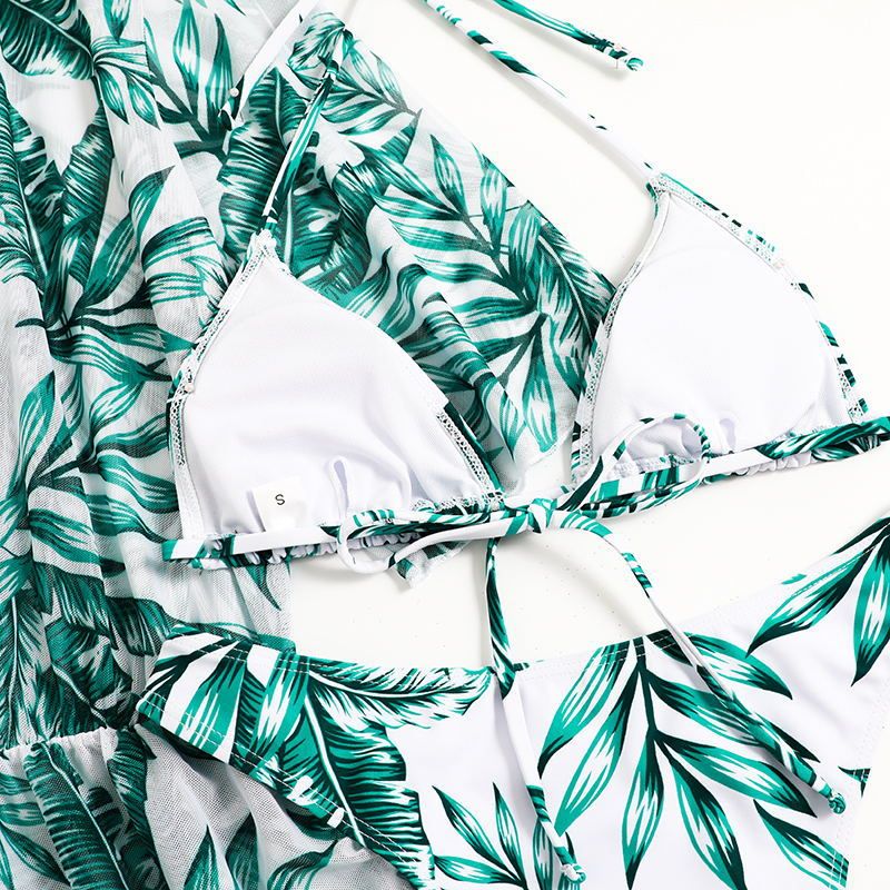 Női ruházat Háromrészes Bikini Beach fényvédő, nyomtatott fedős fürdőruha női _voghion.com