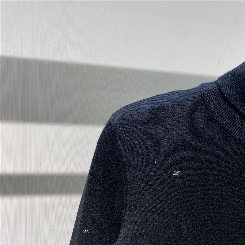 Herrenbekleidung Herren Winter neuer Pullover schwarzer Rollkragenpullover mit Stickerei Schafspelz Strickpullover Mode Business Herrenhemd B1EGA4326_voghion.com