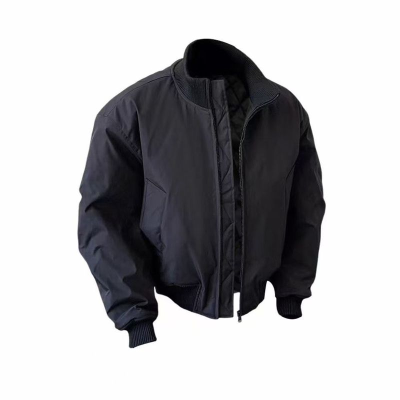 Short High-End Silhouette Flight Jacket For Men Spring American Style Trendy Brand Stand Collar Melard Loose Coat_voghion.com