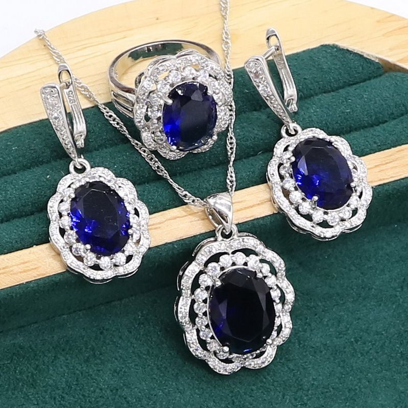 Women's Jewelry Set - Hypoallergenic AAA Zircon Necklace, Earrings & Ring Vintage Style With Cross/Crown/Roman Numeral Designs_voghion.com