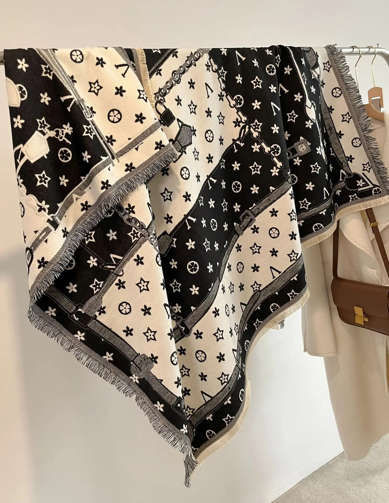2023 Winter Mode Sjaal Kasjmier Pashmina Sjaals En Wraps Vrouwelijke Bufanda Merk Print Dikke Warme Sjaals_voghion.com