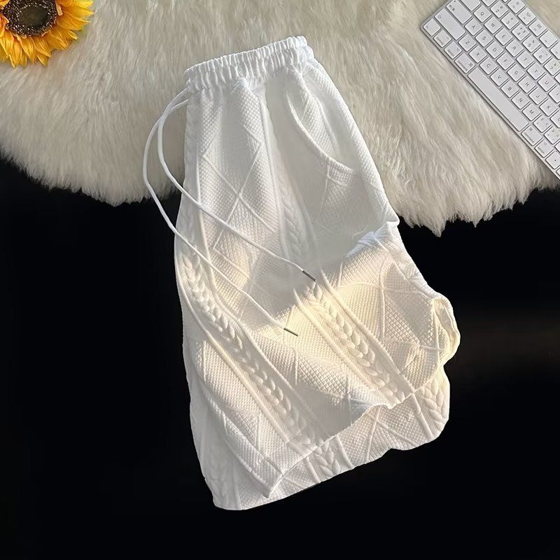 Waffel-Poloshirt, kurzärmelig, T-Shirt, Shorts, Sommer, lockere Kleidung, trendiges Top-Hosen-Set für Herren_voghion.com