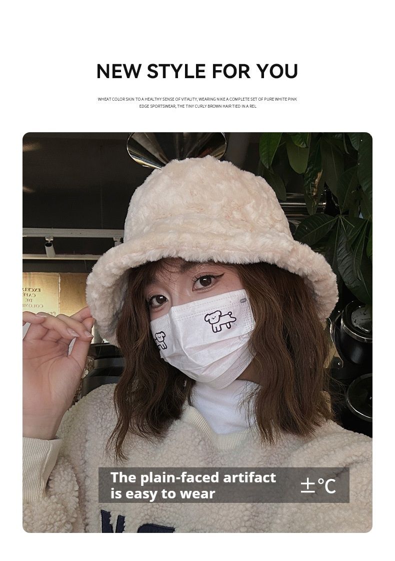 New Big Head Waist Woolen Hat For Children, Autumn Plain Look, Fashionable And Versatile, Showing Face, Small Japanese Fisherman's Hat_voghion.com