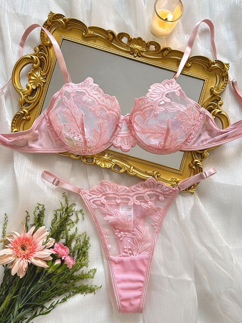 Kagano Cross Border Außenhandel Neue Multi Farbe Sexy Stickerei Perspektive Mesh Spitze Gesammelt Sexy Unterwäsche Set Für Frauen_voghion.com