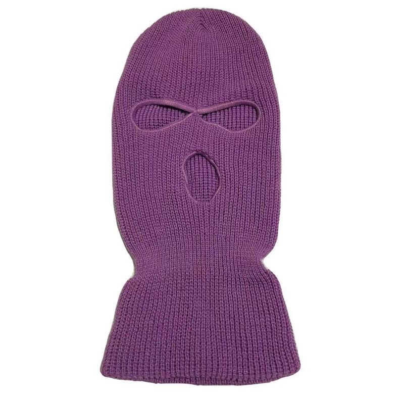 LazyZoom Three-Hole Knitted Hat For Men And Women Winter Warm Cold-Proof Face Mask Colorful Balaclava_voghion.com