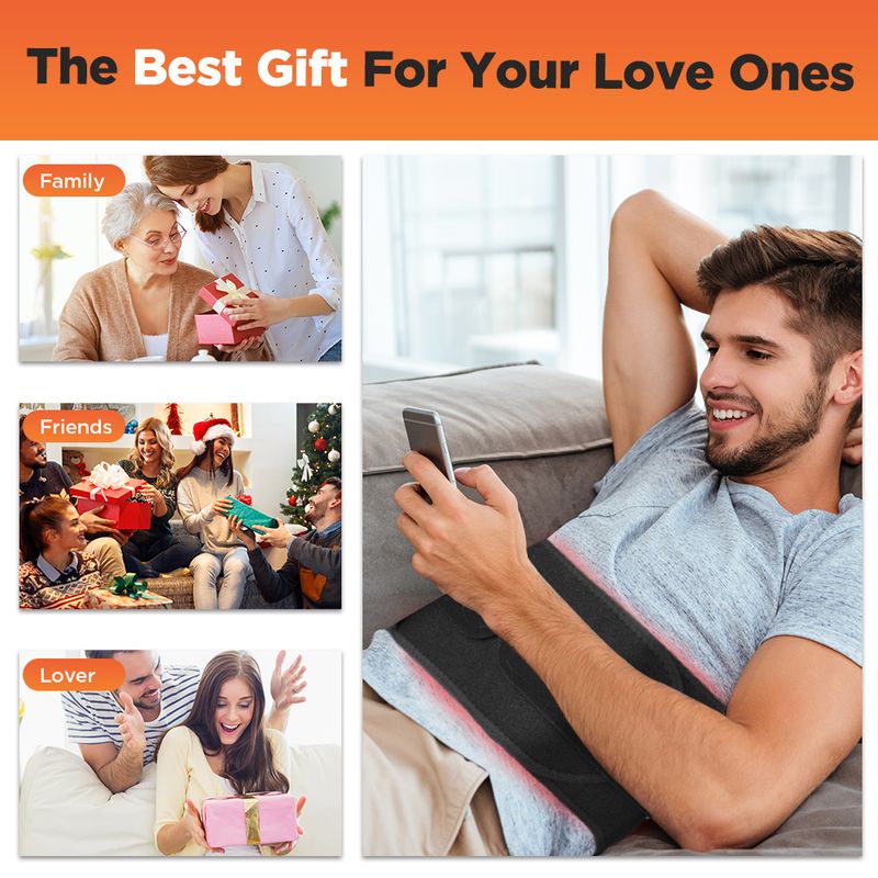 Elektrische Heizung Vibration Heiße Kompresse Lendenwirbelstütze Massagegerät Unterstützung Massage Gürtel Entspannen Zurück Taille_voghion.com