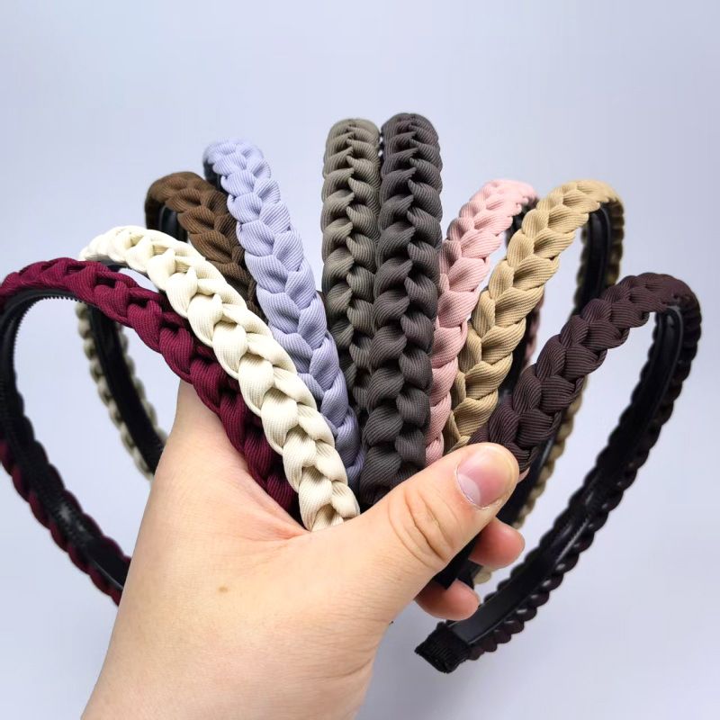 Fascia per capelli intrecciata antiscivolo di alta qualità con denti, elegante accessorio per capelli versatile, alla moda e intrecciata a mano._voghion.com