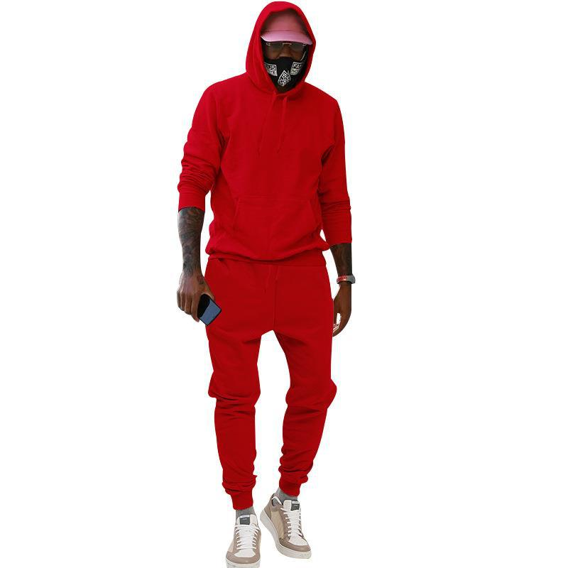 2024 Europese maat pluche trui met capuchon, sport-casual, stevige tweedelige losse sportkleding voor heren_voghion.com