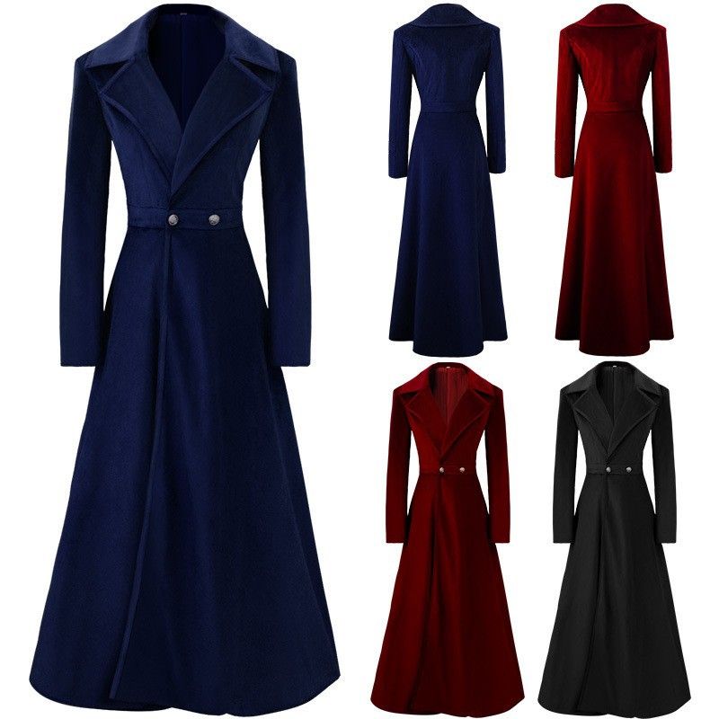2024 New Spring And Autumn Long Over-the-Knee Ankle-Length Elegant Slim-Fit Trench Coat Women's Velvet Overcoat Jacket_voghion.com