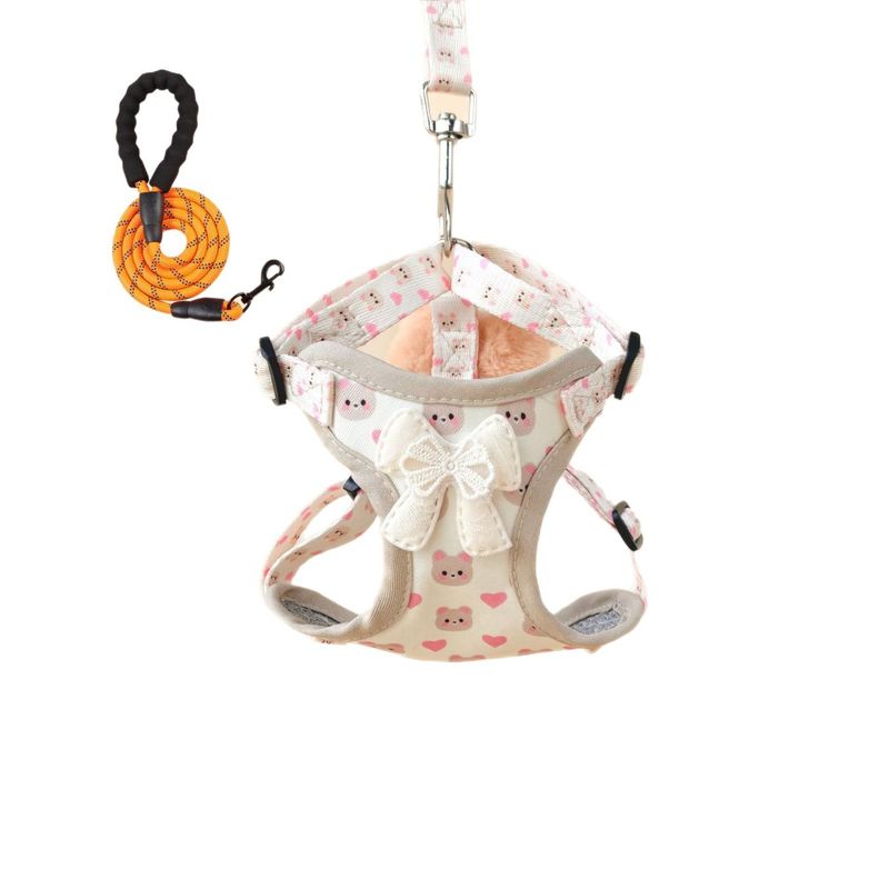 Guinzaglio di peluche per gatti, aspetto elegante, anti-fuga, pettorina per cani di piccola taglia_voghion.com