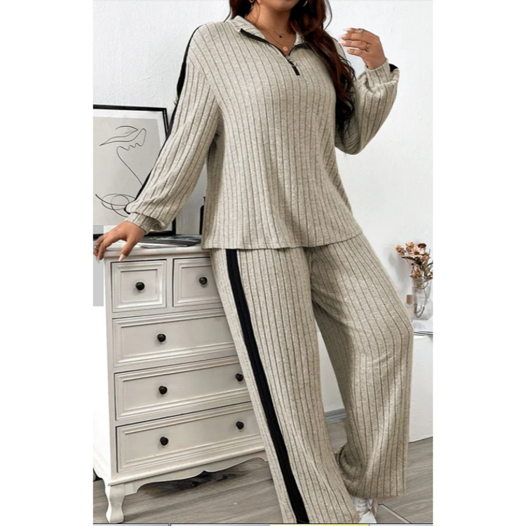 Casual suit for women, high-end design sweatshirt, wide-leg pants two-piece set_voghion.com