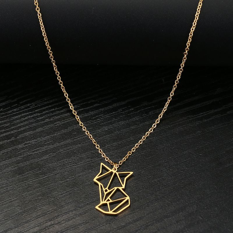 2025 Moda Donna Acciaio inossidabile volpe cava e ciondolo animale, collana da donna alla moda da uomo, gioielli, regalo per feste, generale_voghion.com