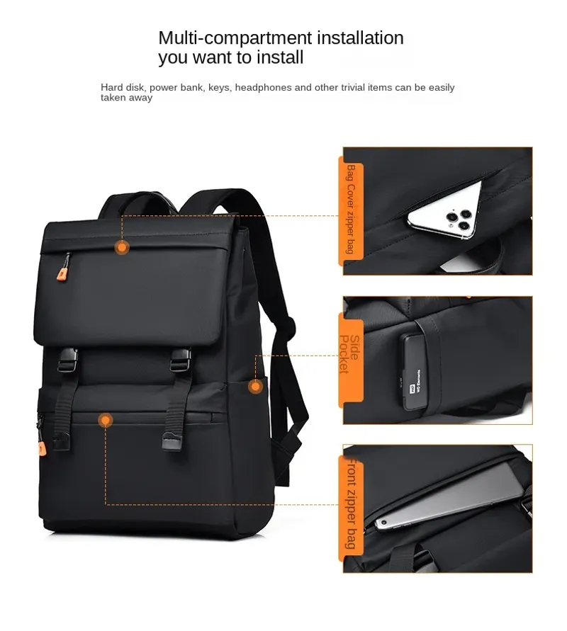 Große Kapazität Männer Schule Taschen Wasserdicht 15,6 Zoll Laptop Rucksack College Studenten Reisetasche_voghion.com