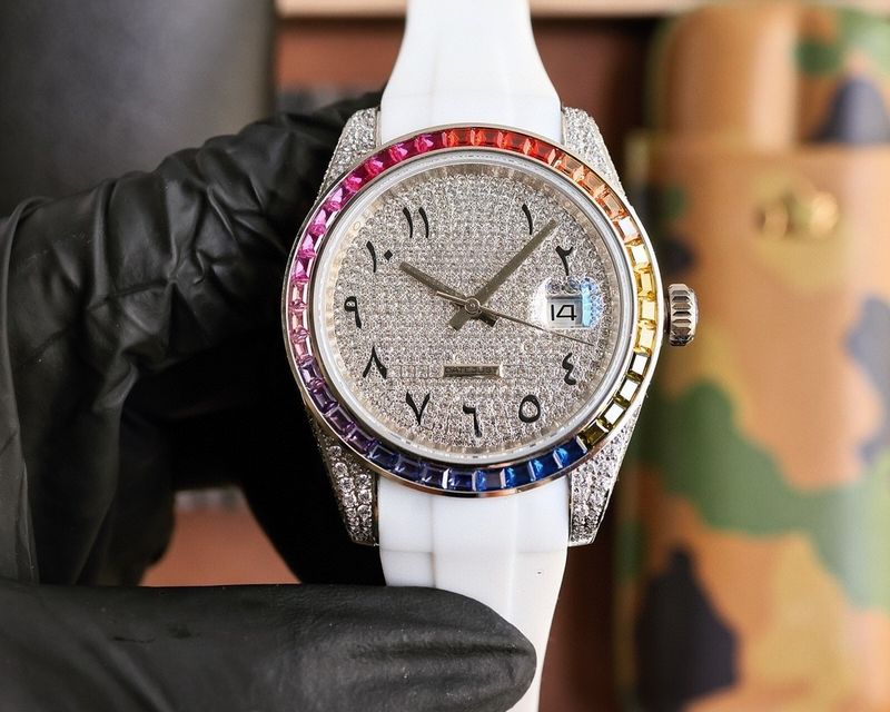Laojia Oyster Perpetual Otomatik Mekanik Datejust Tam Elmas Kadranlı Mavi Su Aynalı Erkek Modeli Saat_voghion.com