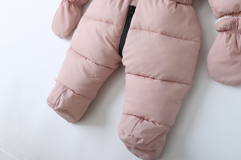 Warm Fleece-gefütterter Baby-Overall mit Kapuze und Fäustlingen – Weicher Winter-Strampler für Kleinkinder (1–3 Jahre, 80–100 cm) – Unisex, neutrale Farben_voghion.com
