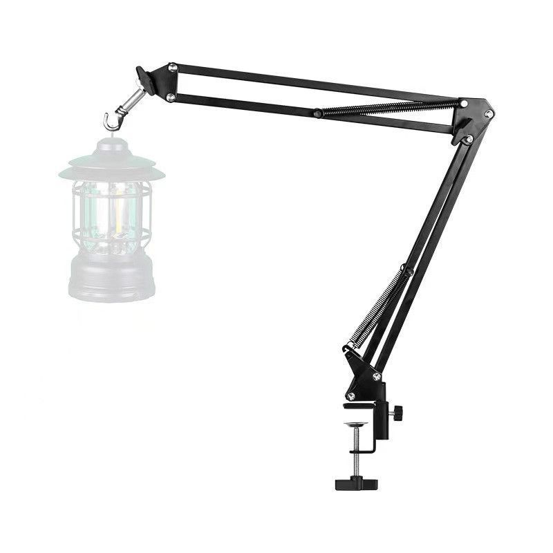 Outdoor Arm Foldable Desktop Stand Mining Portable Storage Camping Stall Night Market Lamp Holder_voghion.com