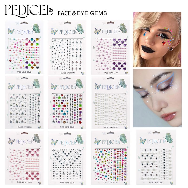 Helovinas Edm elektroninės muzikos festivalis Veido lipdukai Antakių lipdukai Deimantų derva Deimantų karnavalas Deimantiniai lipdukai Kaukės veido dekoravimas_voghion.com