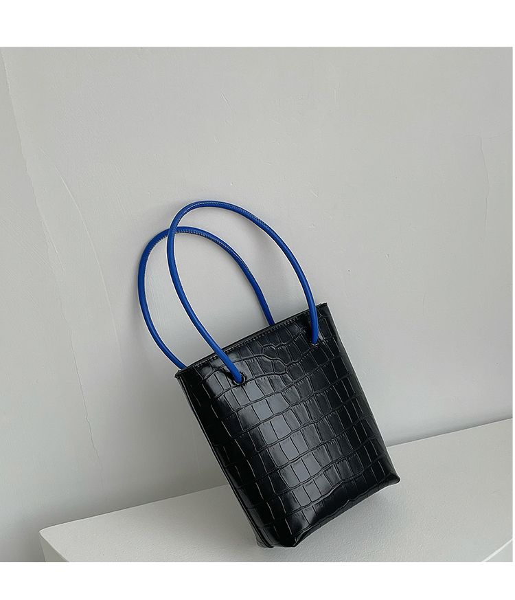 Sac à main crocodile de niche pour femmes, version coréenne, avec seau à motif portatif, à la mode, nouvelle collection 2024_voghion.com
